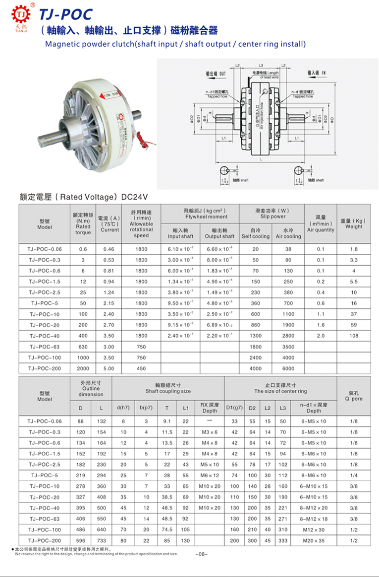 双轴磁粉离合器参数 双轴磁粉离合器参数